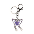 Rhinestone Butterfly Pearl Drop Keychain Metal Charm view 5