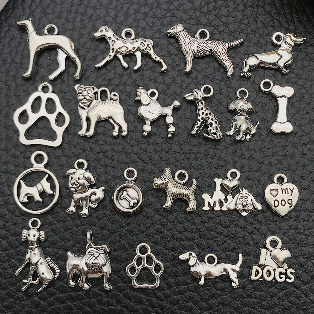Antique Silver Zinc Alloy Dog Animal Charm Pendant Style 5779 for Bracelet Necklace DIY