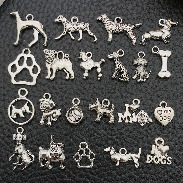 Antique Silver Dog Metal Charms with 22 Listed Options