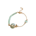 Mixed Pixelated Bracelet Images And Green Disk Pendant Necklace view 5