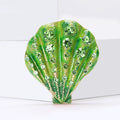 Crystal Shell Brooch In Six Enamel Colors With Polished Metal Detail view 4