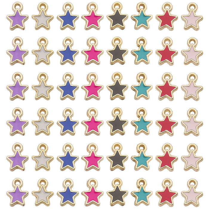 Gold-Tone Star Metal Charms with 8 Listed Options for DIY Jewelry Making