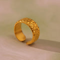 Gold Open Band Rings Textured Embossed Assorted Size 7 view 2