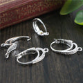 Silver Tone Oval Leverback Earring Findings with Bottom Loops view 4