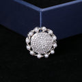 Round Pearl Border Crystal Brooch for Jackets Scarves and Coats view 7