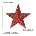 Pave Crystal Five Point Star Brooch in Clear or Red view 6
