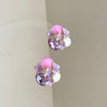 Colorful Crystal Butterfly Stud Earrings in Four Options view 7