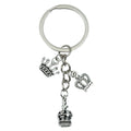 Antique Silver Openwork Crown Charm Keychain with Round Ring view 5