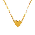 Small Flat Heart Pendant Necklace Cable Chain Gold Or Steel view 5