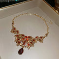 Gold Crystal Teardrop Bib Necklaces And Drop Earrings view 9