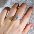 Round Floral Clear Stone Cluster Ring In Gold And Silver Tones view 4