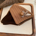 Brown Pinstripe Triangle Claw Clip Velvet Bow Cross Charm view 6