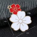 Enamel Cherry Blossom Double Flower Charm Pendant Five Styles view 3