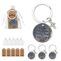 Allah Phrase Round Metal Keychain With Clear Stone Cross Charm view 1