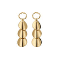 Tiered Oval Disc Drop Earrings in Gold and Silver Tones view 5