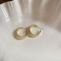 Layered Ridged C Hoop Stud Earrings In Gold And Silver view 7