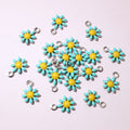Tiny Colorful Daisy Charms with Gold Tone Loops in Nine Options view 10
