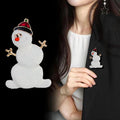 Gold Tone Silver Tone Christmas Snowman Enamel Metal Brooch Pin view 4