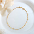 Flat Marquise Lip Link Bracelet Extension Gold Steel view 6