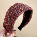 Wide Padded Tweed Knit Headbands Six Color Options view 3