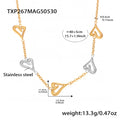 Open Heart Chain Necklace Bracelet Stainless Gold Silver Two-Tone view 12