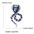 Coiled Crystal Cobra Snake Brooch With Teardrop Head view 8