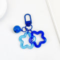 Acrylic Hollow Star Keychain With Bell And Colored Swivel Clasp Charm view 10