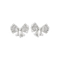 Silver Butterfly Pearl Y Necklace Bow Flower Stud Earrings view 5