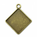 Diamond-Oriented Square Bezel Trays in Two Antique Finishes view 3