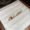 Open Flower And Band Ring Two-Piece Sets Silver Gold view 4