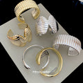 Metal Smooth Textured Open Bangles Gold Silver 6 Styles view 1