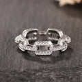 Clear Stone Chain-Link Band Ring In Gold And Silver Tones view 1