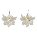 Gold Hook Iridescent White Acrylic Flower Drop Earrings view 5