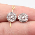 9.8x9.7x3.4mm 1.1g Multi-Color Zinc Alloy Carved Round Flat Spacer Beads for DIY Bracelet Jewelry