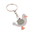 Metal Bird Charm Keychains, White Duck and Gray Pigeon, 2 Styles view 4