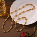 Gold Bead Cluster Necklace And Bracelet Copper Metal Set view 4