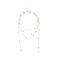 Layered Pearl Strand Tassel Necklace with Distinctive Textured Details view 5