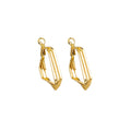 Polished Gold Triple Layer Open C Hoop Stud Earrings view 6