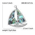 Abalone Shell Sailboat Brooch In 1 Style With Polished Metal And Decorative Details view 6