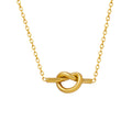 Knot Bar Pendant Fine Cable Chain Necklace Gold Steel view 5