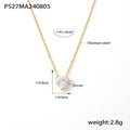 Gold Herringbone Snake Chain and Heart Zircon Pendant Necklace view 7