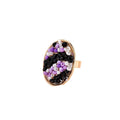 Gold Tone Oval Seed Bead Adjustable Rings in Four Colorways view 5