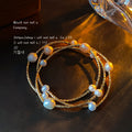 Gold-Tone Twisted Triple Strand White Pearl Bracelet view 2