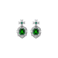 Square Cut Crystal Necklace Bracelet Stud Set Pieces view 5