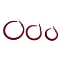 Red Flocked Velvet Hoop Earrings Soft Circle Three Sizes view 5