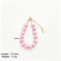 Glossy Heart Bead Bracelet With Gold Tone Extension Chain view 7