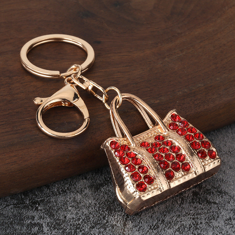Rhinestone Handbag Keychain Alloy Purse Charm for Women's Bag Accessory