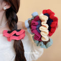Knit Color-Block Flower Scrunchie Hair Ties 4 Styles view 2