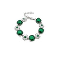 Green Cushion Crystal Flower Necklace Bracelet Earring Pieces view 5