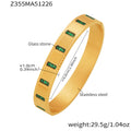 Gold Stainless Steel Hinge Bangles Geometric Glass Or Zircon view 9